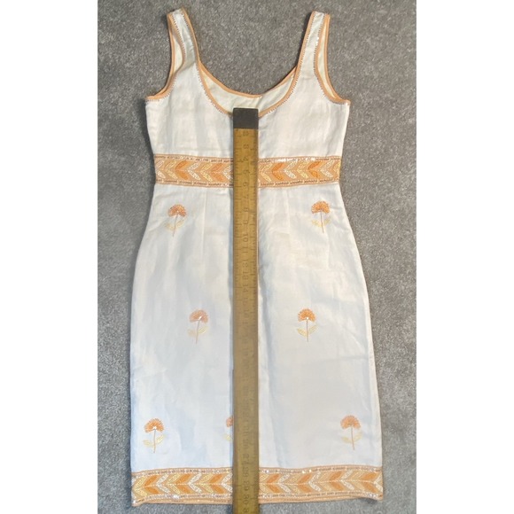 Sigrid Olsen Embroidered Linen / Silk Sheath Dress NWT size 4 - Picture 8 of 9